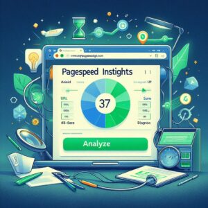 Google PageSpeed Insightsの診断画面とスコア