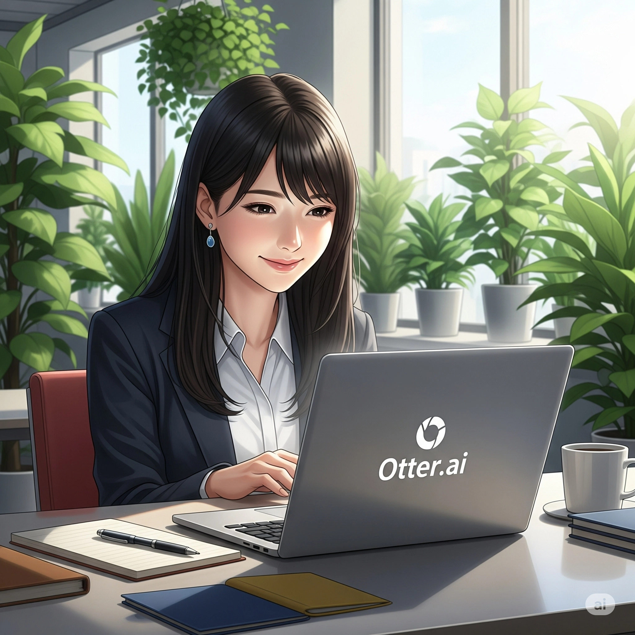Otter.aiを使った会議ノート自動化のイメージ